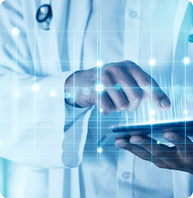 Doctor using a digital tablet